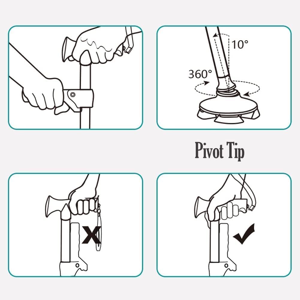 PAASHE Muletas de Aluminio, 2 Bastones con Mango en T, Bastones para Caminar con Base de Cuatro Esquinas, Bastones para Caminar con Ajuste de Altura de 10 etapas