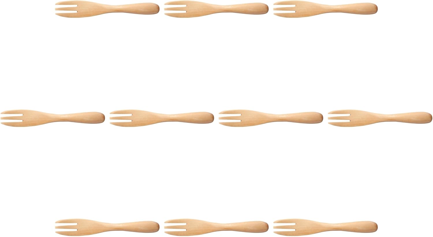 Set of 10 Wooden Forks S/WH [ 5" ] | Forks Wooden Hand Wash Made in China Setomonohonpo
