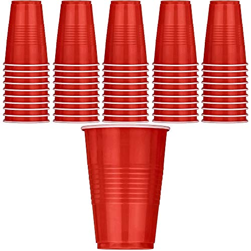 DecorRack 50 Plastic Cups 16 Oz, Large Party Cups, Disposable Bulk