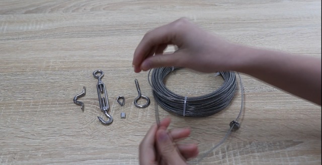 Câble Acier Inoxydable 20m X 3mm Avec Accessoires - Kit Suspension Pour Guirlandes, Plantes, Corde à Linge