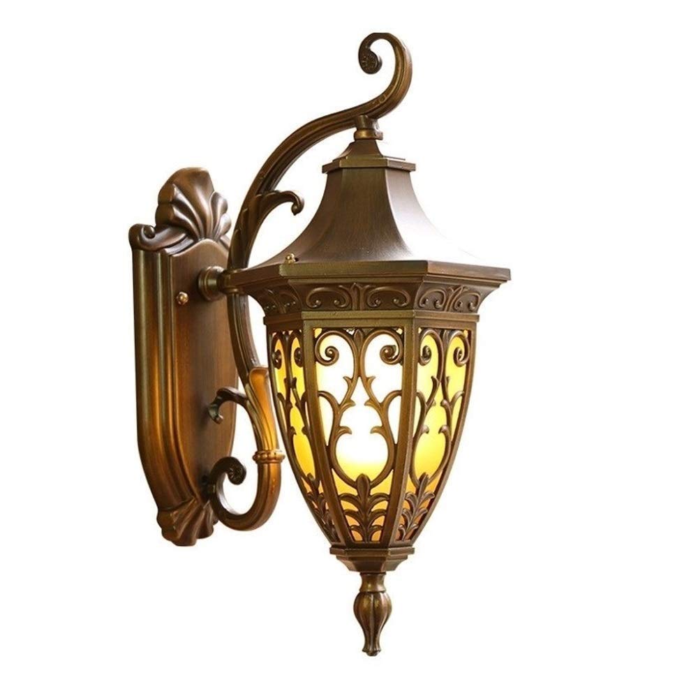 Lumière murale salle à manger et extérieur étanche avec lanterne en verre rétro E2