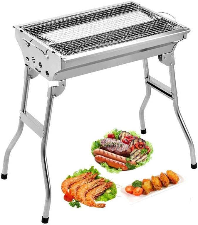 MOMENT Camping Barbecue Charcoal Grill Stainless Steel Folding Portable BBQ Tool Kits