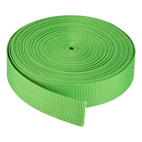 Image of MECCANIXITY Flat Nylon Webbing Strap 1 Inch 10 Yards Bluish Green for Backpack, Luggage-rack