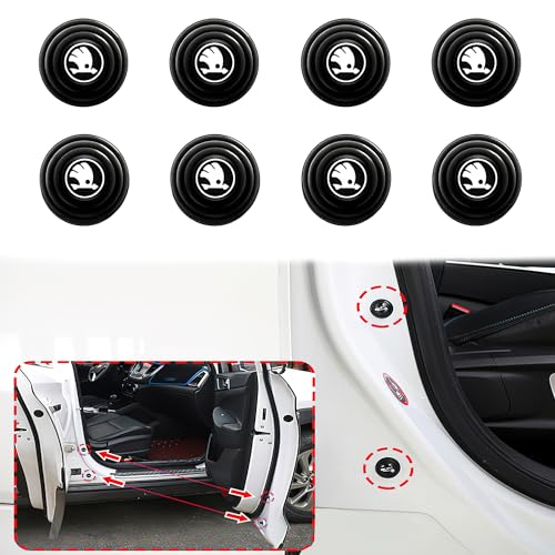 Image of BRAINLE 8 PCS Car Door Accesories Shock Absorber Rubber Pad Protection for Door Protector Gasket and Noise Reducer for Kushaq, Slavia, Octavia, Superb, Kodiaq, Rapid, Enyaq, Fabia, Laura