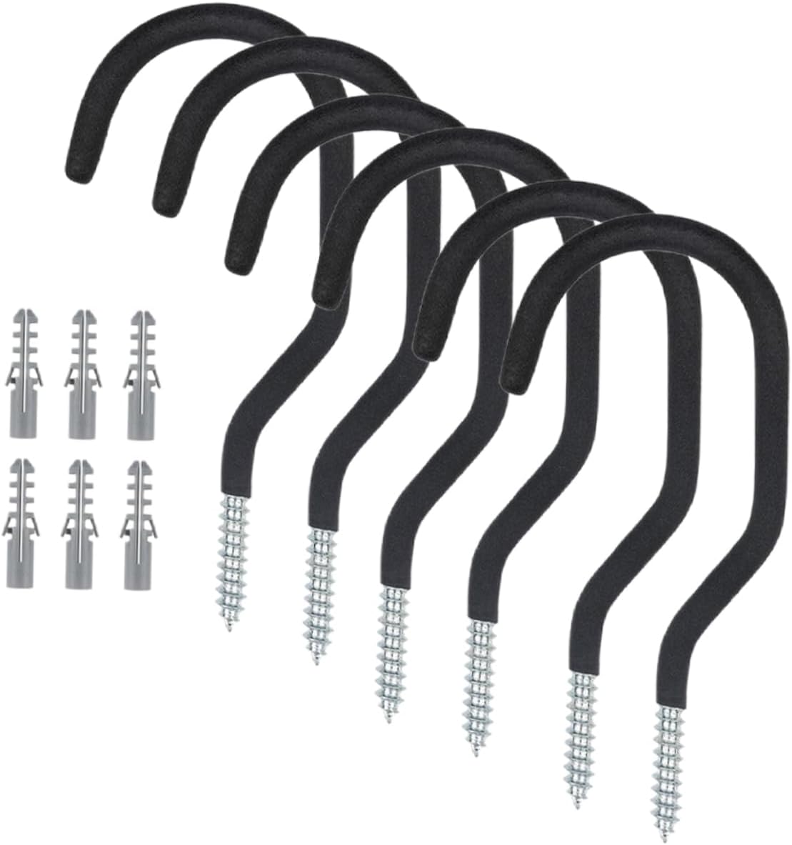 jojofuny 24pcs Heavy Duty Hooks for Garage Storage Bike Hangers Expansion Tubes Easy to Install Ceiling Hooks for Organizing and Tools