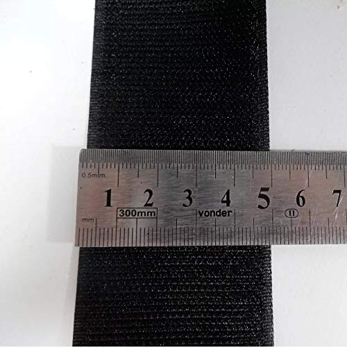 Fita Auto Adesiva com material Macho + Fêmea Fixação De Pedais - 1 Metro (50mm, PRETO)