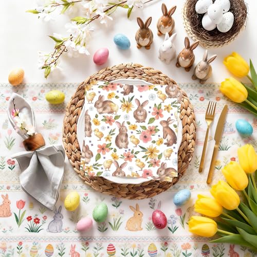 40 Stück Servietten Ostern Frühling 33x33cm, Tischdeko Ostern Servietten, Osterservietten Mit Motiv, Küche Oster Tischdeko, Passend Für Restaurant, Party Oder Mehr