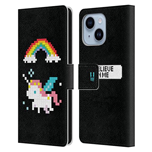 Étui iPhone 14 Plus portefeuille licorne résistant aux rayures avec porte-cartes