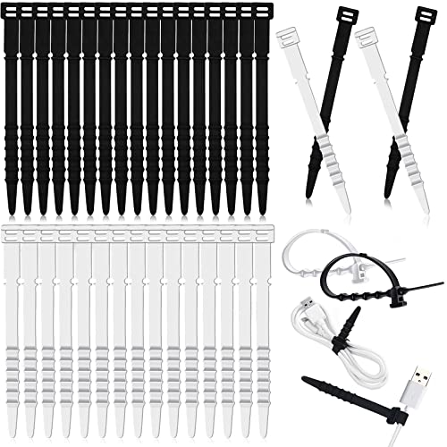 Silicone Cable Ties Reusable 4.5 Inch zip ties Cord Organizer Zip Ties Cable Management Rubber Cable Organizer Tie for Wire, Food Bags, Headphone, Home Office Supplies (100 Pcs)