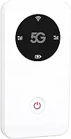 Luocute Roteador de Ponto de Acesso Móvel 5G WiFi 6, Dispositivo WiFi Portátil Com Slot para Cartão Nano SIM e Bateria de 6100mAh, Internet Rápida de até 2,77 Gbps para Viagens e Uso