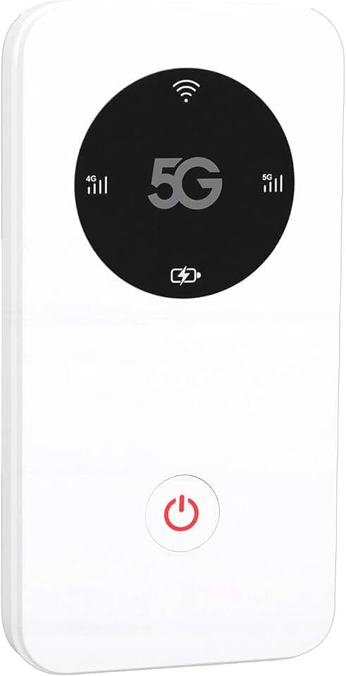 Luocute Roteador de Ponto de Acesso Móvel 5G WiFi 6, Dispositivo WiFi Portátil Com Slot para Cartão Nano SIM e Bateria de 6100mAh, Internet Rápida de até 2,77 Gbps para Viagens e Uso