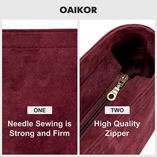 Oaikor Purse Organizer Insert For Handbags, Velvet Bag Organizer For Tote,Fit Lv Carryall Pm And More. (Pm-Wine Red-Velvet) #TOP3