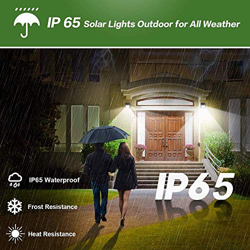 Pacote com 2 luzes solares para ambientes externos, 150 LEDs de energia solar PIR, sensor de movimen