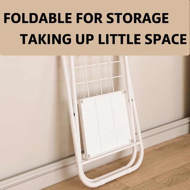 Foldable Umbrella nizer, Heavy-Duty Metal Stand with Hooks, Independent Industrial Umbrella Holder, Space-Saving Umbrella Storage Solution