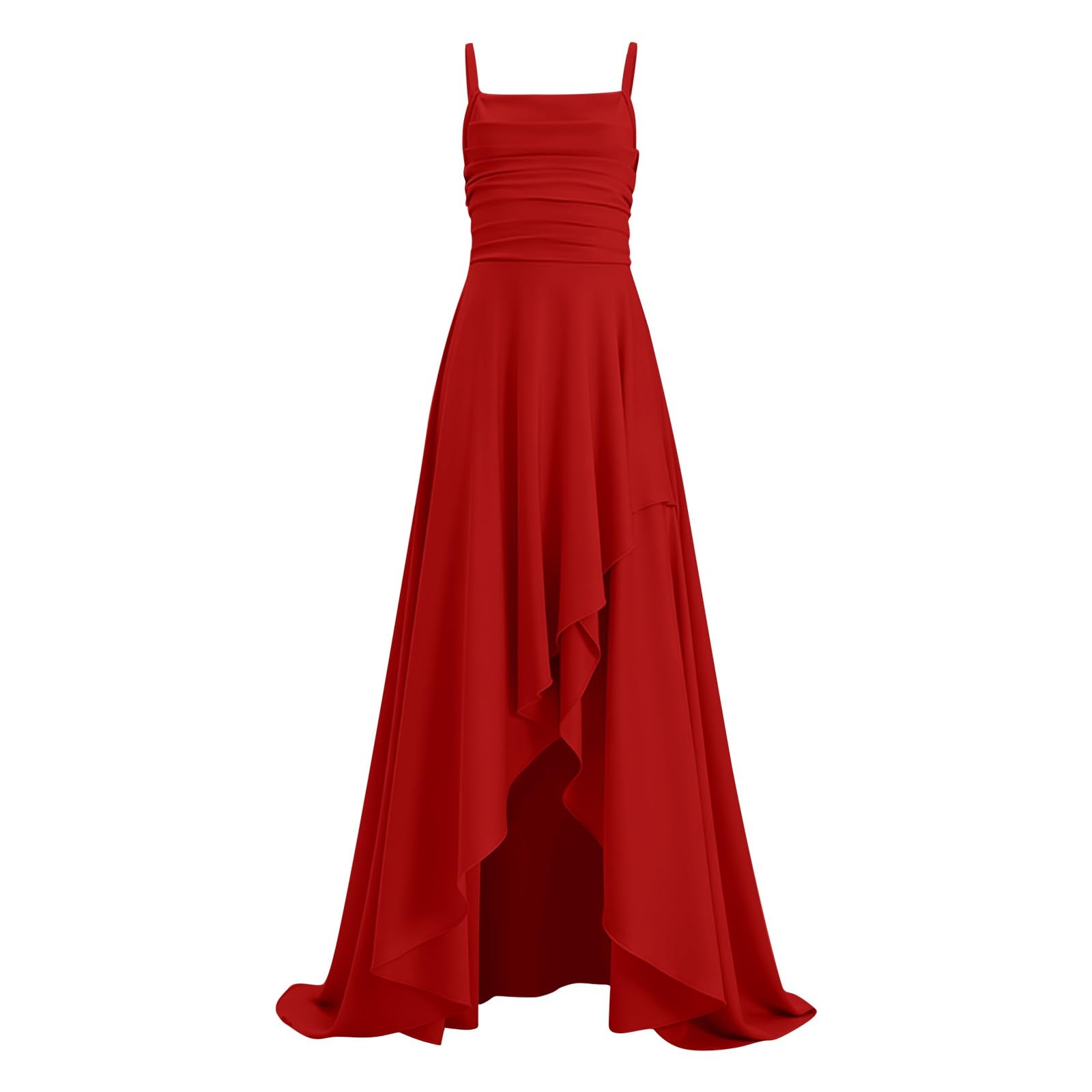 Vestito da ragazza con fiori con maniche a volant alto basso abito da damigella d'onore principessa concorso abiti da festa di compleanno abiti da ballo formale per bambini