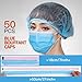 LEOBRO Hair Nets for Food Service Workers, 50PCS Hair Net, Hairnets for Foodservice, Kitchen Hair Nets for Women Men Cooking, Non-woven Bouffant Caps, Disposable Hair Cap Hair Cover, Blue, 21 Inch