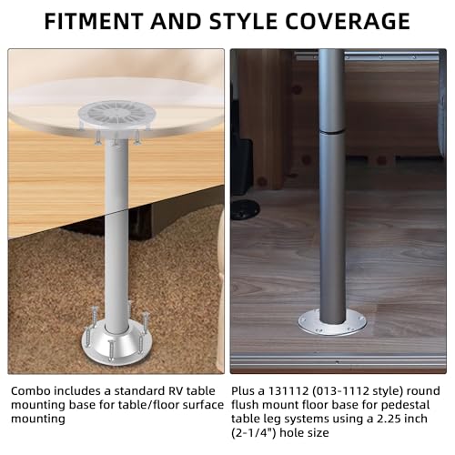 Image of TonGass RV Table Base Combo, Aluminum Pedestal Tables Leg Bases Set
