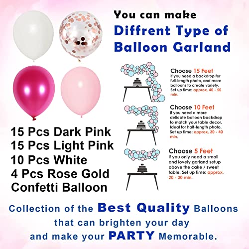 Image of Party Propz Pink Balloons Garland Arch Kit- 51Pcs For Birthday Decoration Items For Girls /Bride To Be Balloon /Girl Arrival Kit /Baby Theme Parties /1St Birthday Decoration For Baby Girl(Multi Color)