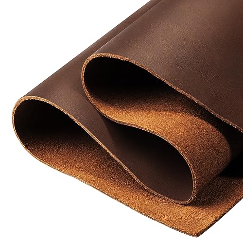 Full Grain Leather Pieces for Leather Working Tooling Leather Sheets for Crafts Genuine Leather Material 1.8-2.1 mm Thick Leather Hide for Crafting Earring Hobby Dark Brown 6x12