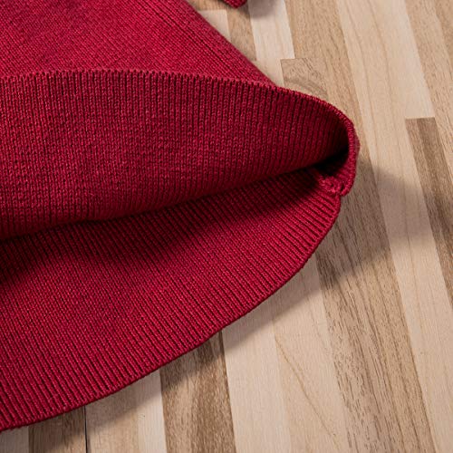 Toddler Baby Girls Knitted Long Sleeve Ruffles Sweater Dress Outfits Winter Warm Tops Clothes (Red, 6-12 Months) #TOP5