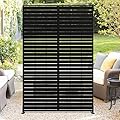 GarveeLife Metal Privacy Screen 72" H x 47" W, Outdoor Privacy Screens and Panels, Freestanding Decorative Fence for Patio Lawn Garden Deck Balcony, 3-Panel Outdoor Divider with Stand