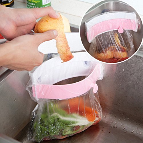 JLySHOP Sink Trash Bag Holder Kitchen Sink Rack Strong Sucker Supporto per Sacco Della spazzatura Staffa di plastica Clip-on Storage Rack 2pcs