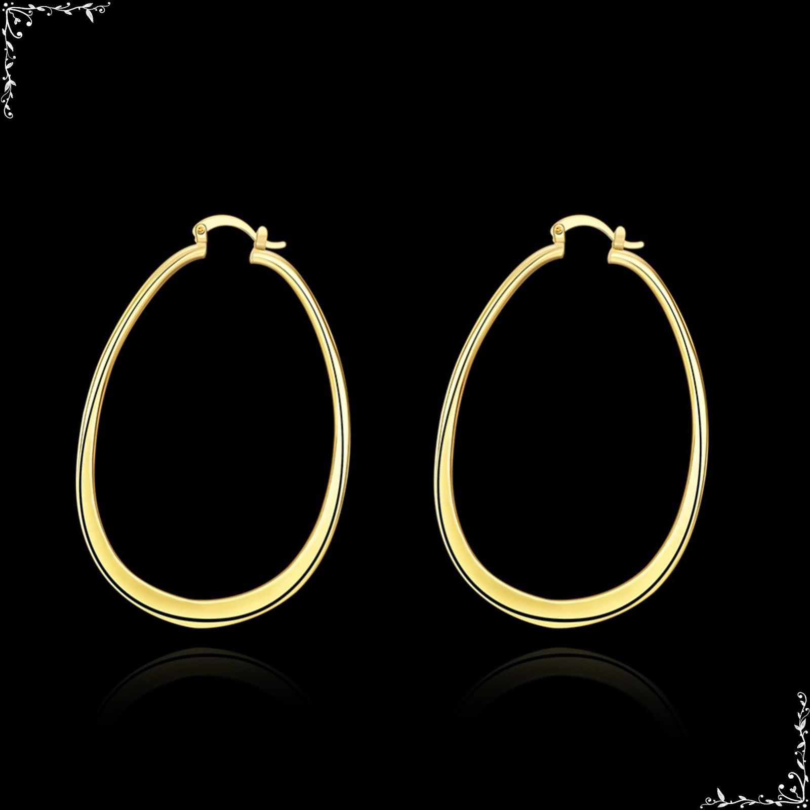 Damen Ohrringe Hochzeit 9K / 14K / 18K Gelbgold, U-Form, Schmuck Ohrringe Frauen Gold