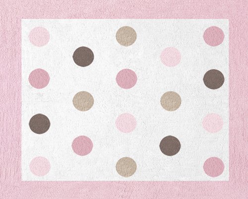 Pink and Brown Mod Dots Accent Floor Rug