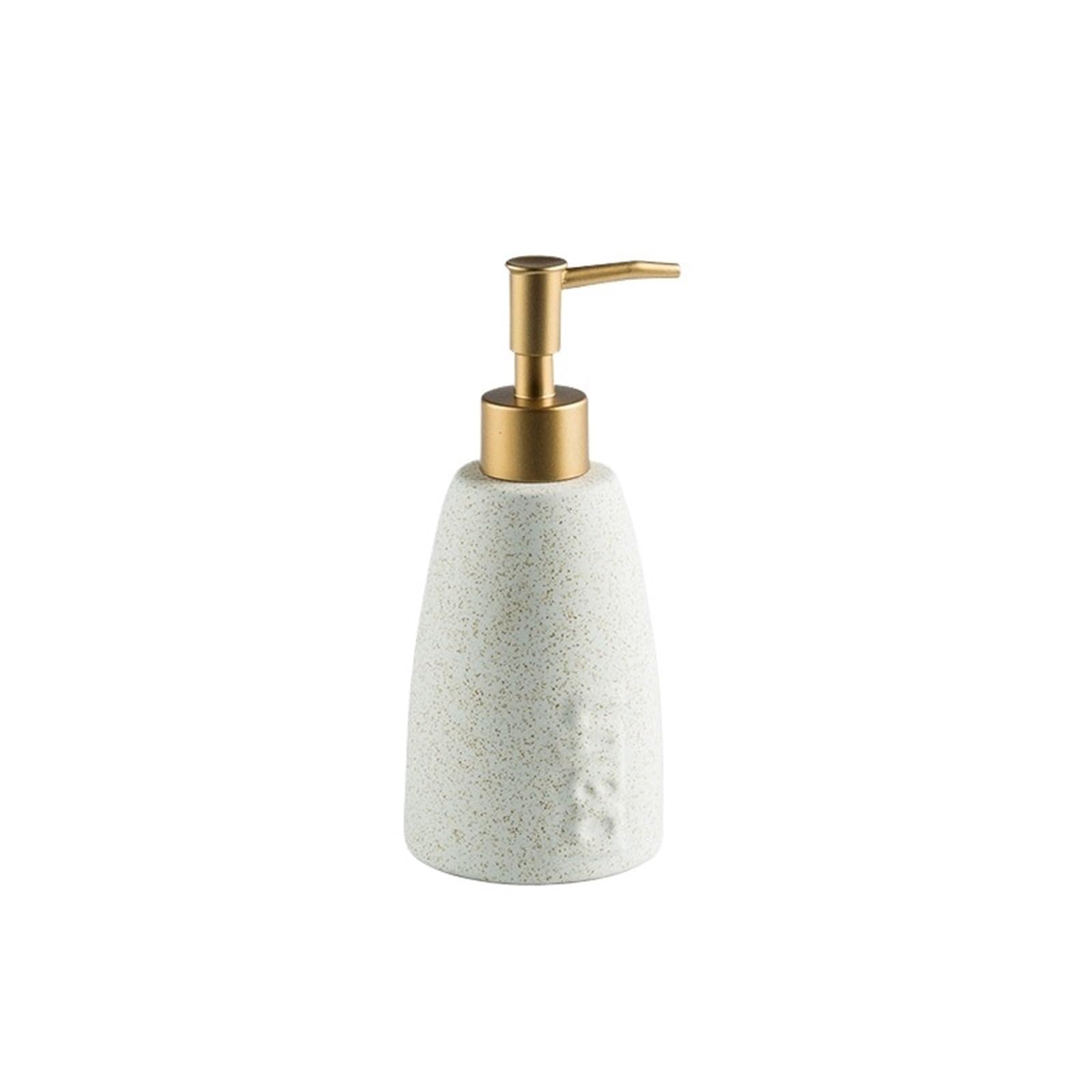 Soap Dispenser Ceramic Soap Dispenser Refillable Pump Bottles For Liquid, Dish, Lotion(White)