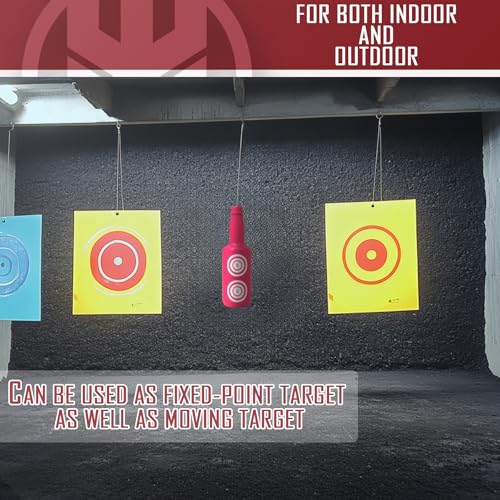 KNINE OUTDOORS 6 Pack Plastic Bottles Shooting Targets for Shooting, 6 Bright Colors with Hanging Rope for Target Practice, Target Practice for Airsoft Pellet Pistol BB Gun