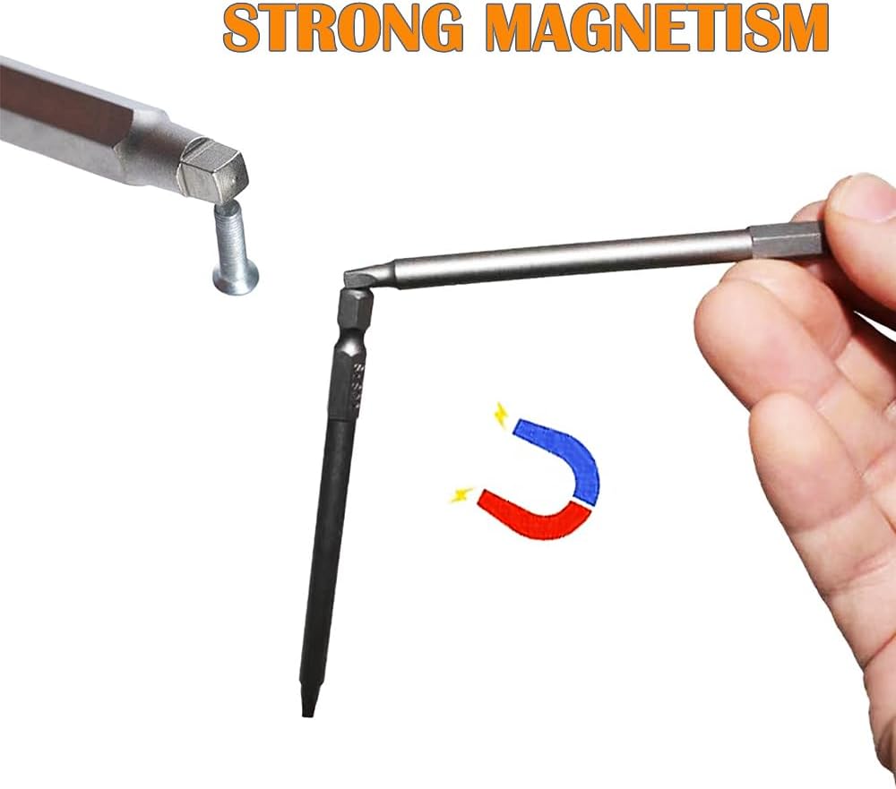 Magnetic Square Head Screwdriver Bits Set with 1/4 Inch Hex Shank, 6 PCS Square Screwdriver Drill Bit Set-SQ1/SQ2/SQ3-2 Inch/4 Inch