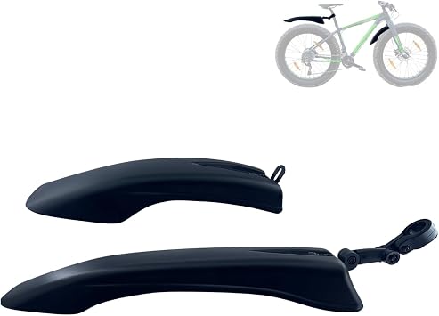 ZSYALY Fat Bike Fenders Front and Rear Mudguard Set for 20/24/264.0 Inch Wide Tire Fenders