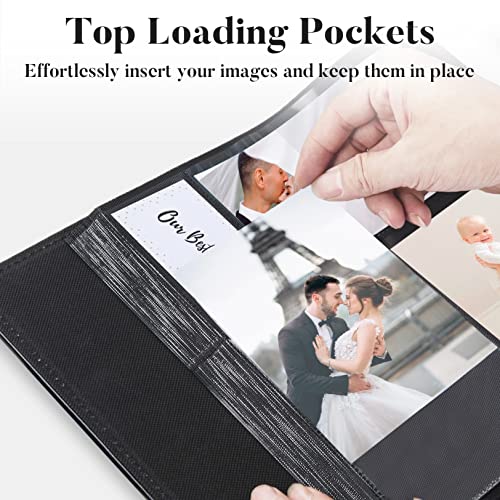 4x6 Photo Album with Memo Area, Luxury Leather Cover Photo Album Holds 300 Vertical and Horizontal Photos, Fabmaker Premium Slip-in Picture Album, Large Capacity Photo Book for Family Wedding Travel - Thumbnail 7