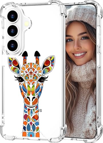 Coque fine pour Samsung Galaxy S26 avec pare-chocs antichoc motif girafe mignonne