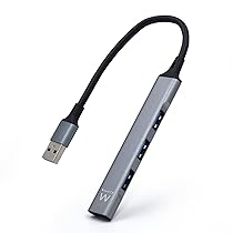Ewent EW1144 Hub USB A, Hub 4 porte Ultra Slim Data, Hub con 3 porte USB A 2.0, 1 porta USB A 3.2, Hub Slim tipo A per Macbook Pro, Air, Laptop, PS5, PS4 e sistemi Mac OS, Windows, Android, in Alluminio