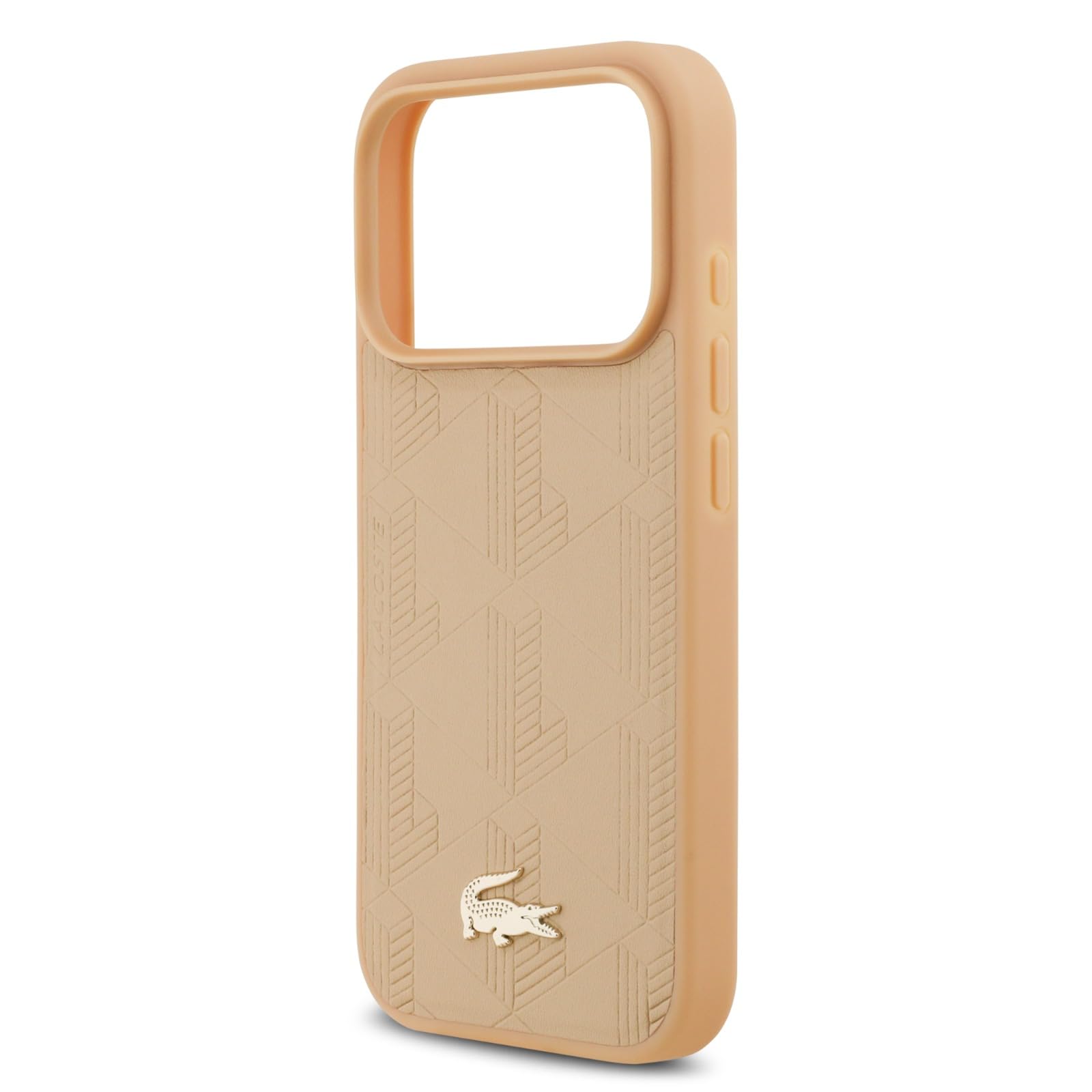 CG MOBILE Lacoste Nomograme złote logo, kompatybilne z MagSafe etui do iPhone 17 Pro Max (beżowe)