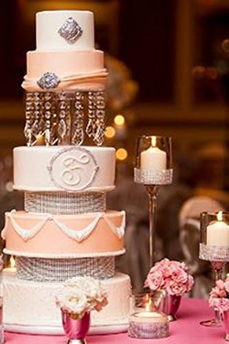 Forbes Favors ™ Destiny Round or Square Acrylic Crystal Cake Stand for Wedding, Baby Shower, Reveal Party, Anniversary, Birthday