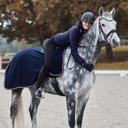 Image of Horze Kiel Fleece Quarter Sheet - Dark Navy - Horse