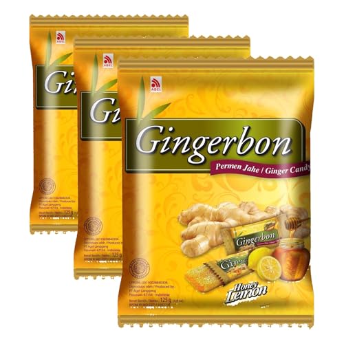 GINGERBON Bonbons Gingembre Miel Citron 0.12 kg 1 Unité (Lot de 3)