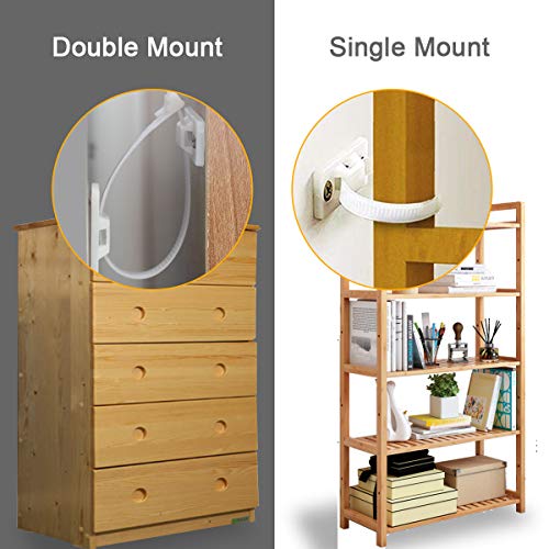 Anti-Tip Furniture Wall Anchor Straps(6 Pack), Wall Anchors Straps Kit For Bookshelf Or Dresser,Adjustable Safety Furniture Wall Straps For Baby,Kids,Child,Dogs,Cabinet, Bed,Shelf,Etc.(White) #TOP1