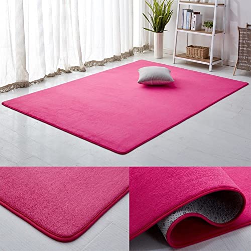 Grand tapis rose en mousse à mémoire de forme lavable 200x250