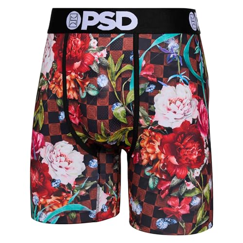 PSD Underwear Mens Boxer Briefs - Floral High 3 Pack, 7 Inch Inseam, Moisture-Wicking, 4-Way Stretch, Boxer Briefs for Men Pack, 2X-Large4