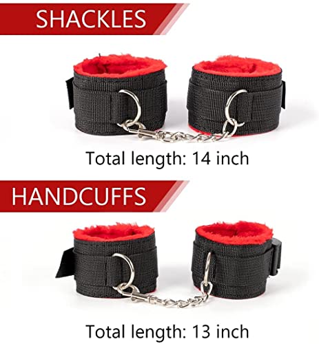17Pcs Adult Bondage Restraint Set For Couple Sex Bondage Bdsm Leather Bondage Sets Restraint Kits Adult Sex Product For Women And Couples (Red02) #TOP1