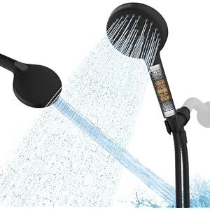 Hibbent High Pressure 10 Spray Filtered Handheld Shower Head, Matte Black