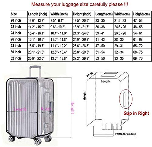 Qulse Luggage Protector Suitcase Cover Clear Pvc Suitcase Cover Protectors Luggage Cover Waterproof For Wheeled Suitcase Fits Most 20" 22" 24" 26" 28" 30" (30) #TOP3