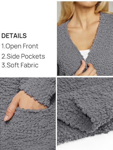 Image of MEROKEETY Women's Long Sleeve Soft Chunky Knit Sweater Open Front Cardigans Outwear Coat