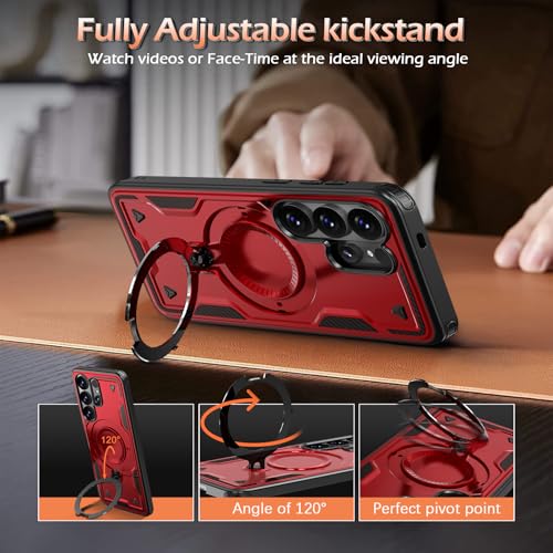 Image of for Samsung Galaxy S26 Ultra Case Magnetic with stand, with Mag-Safe, with Screen Protector, Wireless Charging, Shockproof for Samsung S26 Ultra 5G Phone Case, Ring Holder Cover for Samsung S26 Ultra