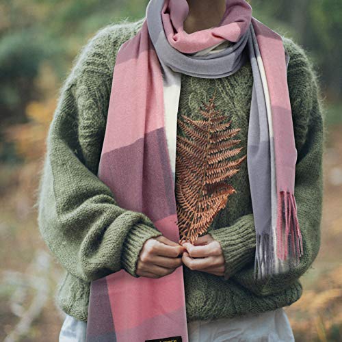 ABOOFAN Lenço de Padrão de Grade Lenço de Inverno Engrossado Lenço Prático de Moda Pashmina Quente