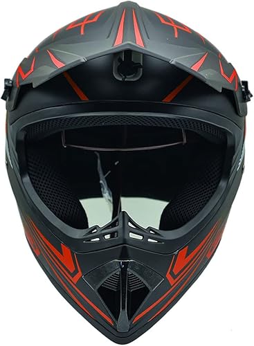Miniatura 2 de Casco de motocross a la moda para jóvenes, casco unisex para adultos, ATV, todoterreno, bicicleta de montaña, motocicleta, casco rojo, aprobado por