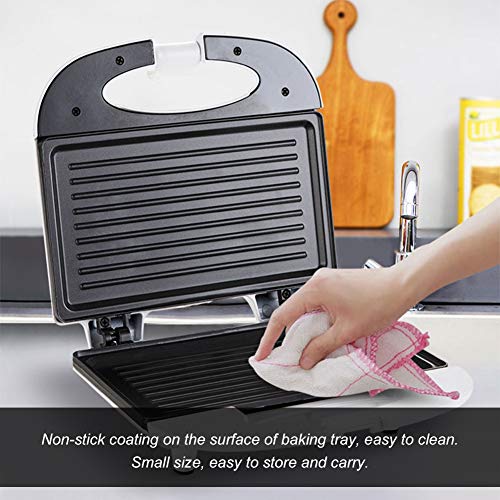Bhdk Sandwich Maker,Mini Toaster And Electric Sandwich Panini Press With Non-Stick Plates With Non-Stick Aluminum Coating,Led Indicator Lights,Cool Touch Handle, Anti-Skid Feet,White #TOP2